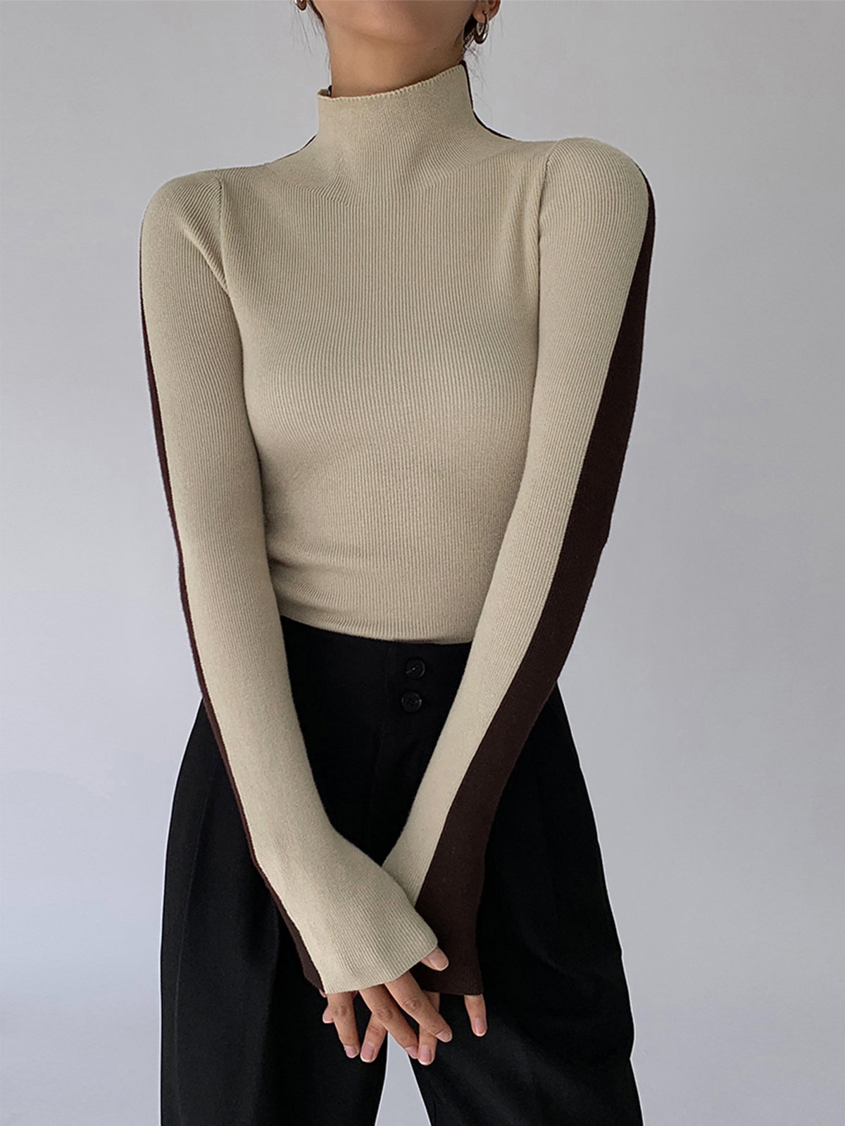Tabea – Dwukolorowy Dwustronny Top Dzianinowy