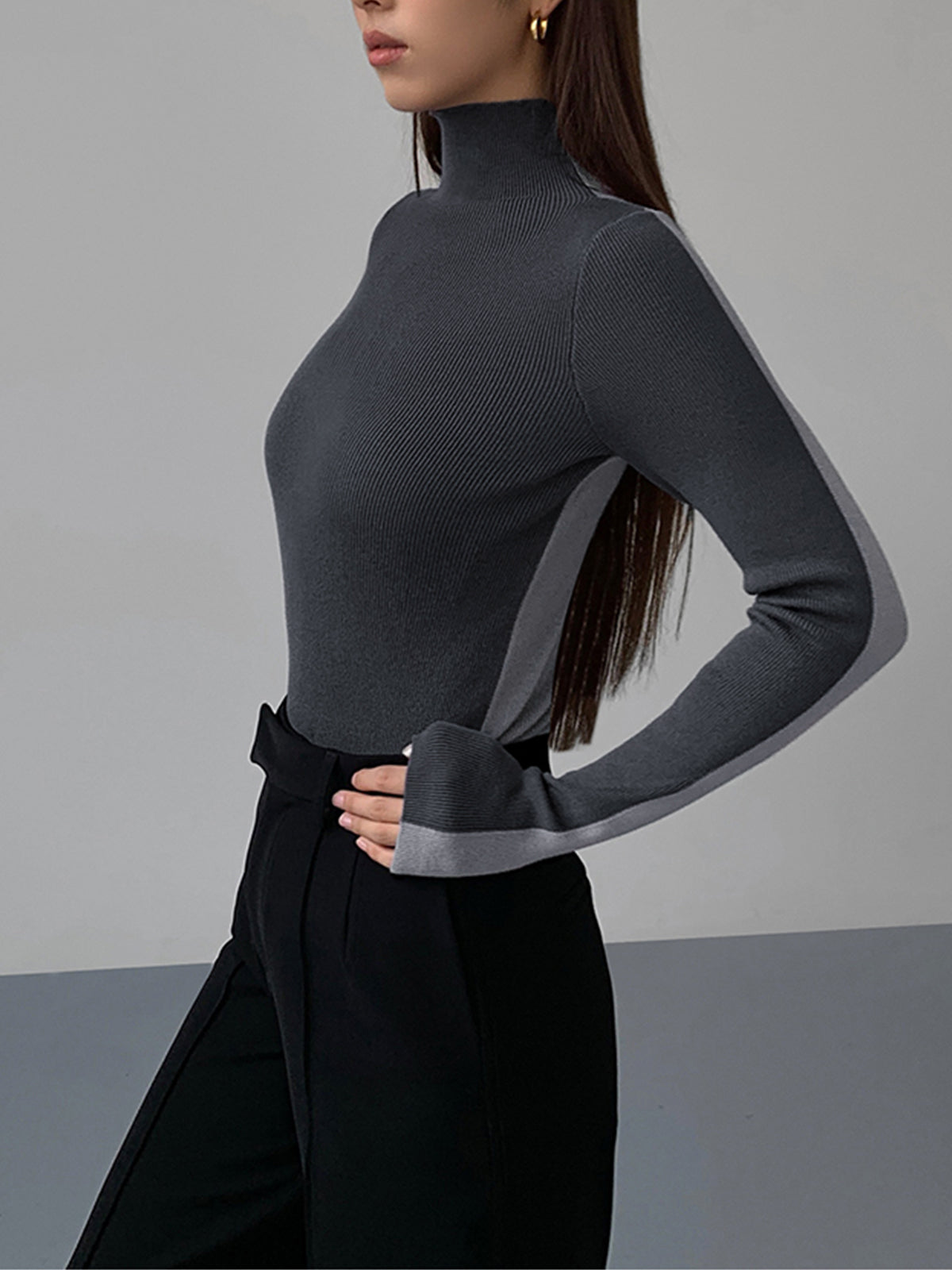 Tabea – Dwukolorowy Dwustronny Top Dzianinowy