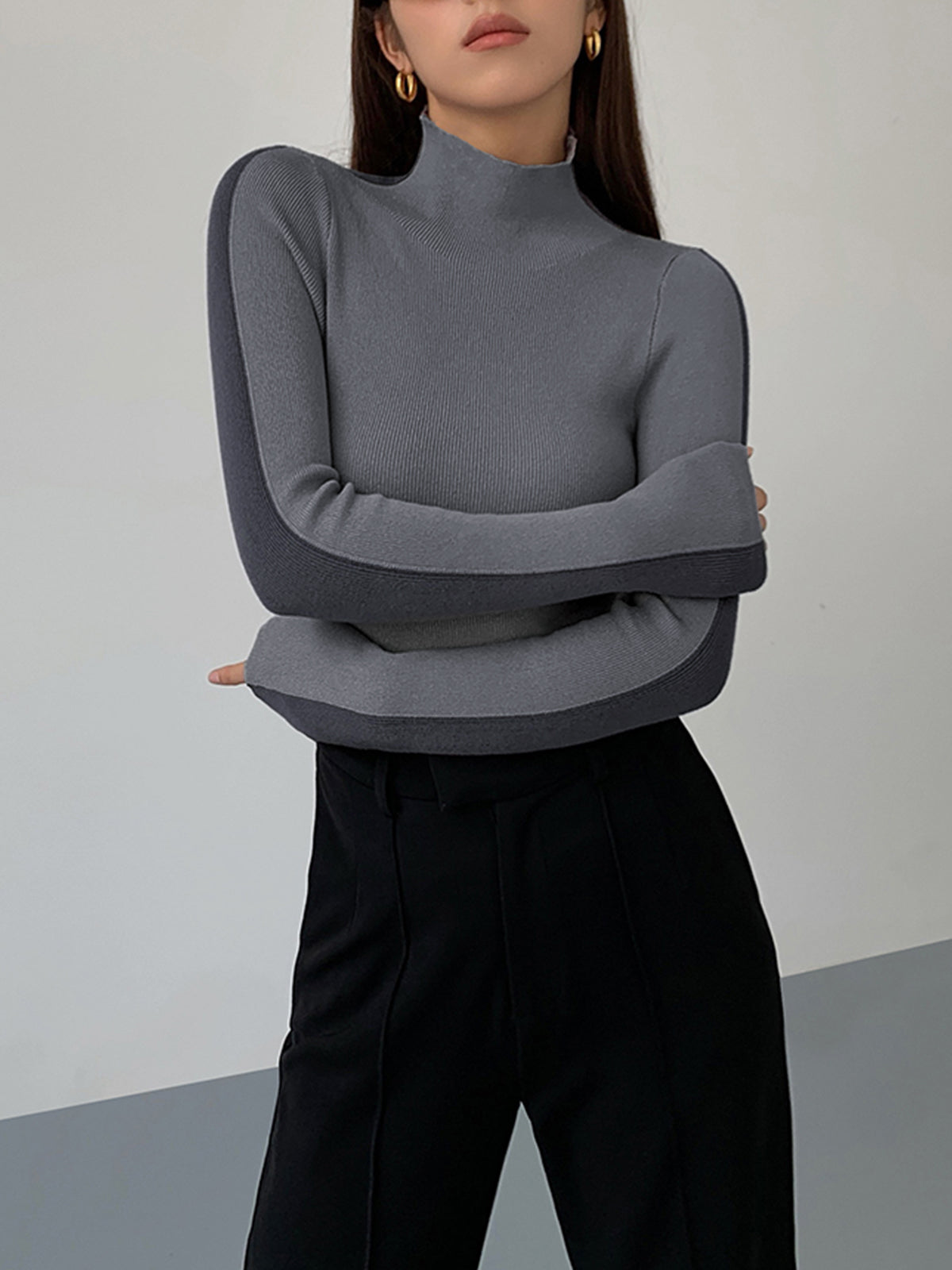 Tabea – Dwukolorowy Dwustronny Top Dzianinowy
