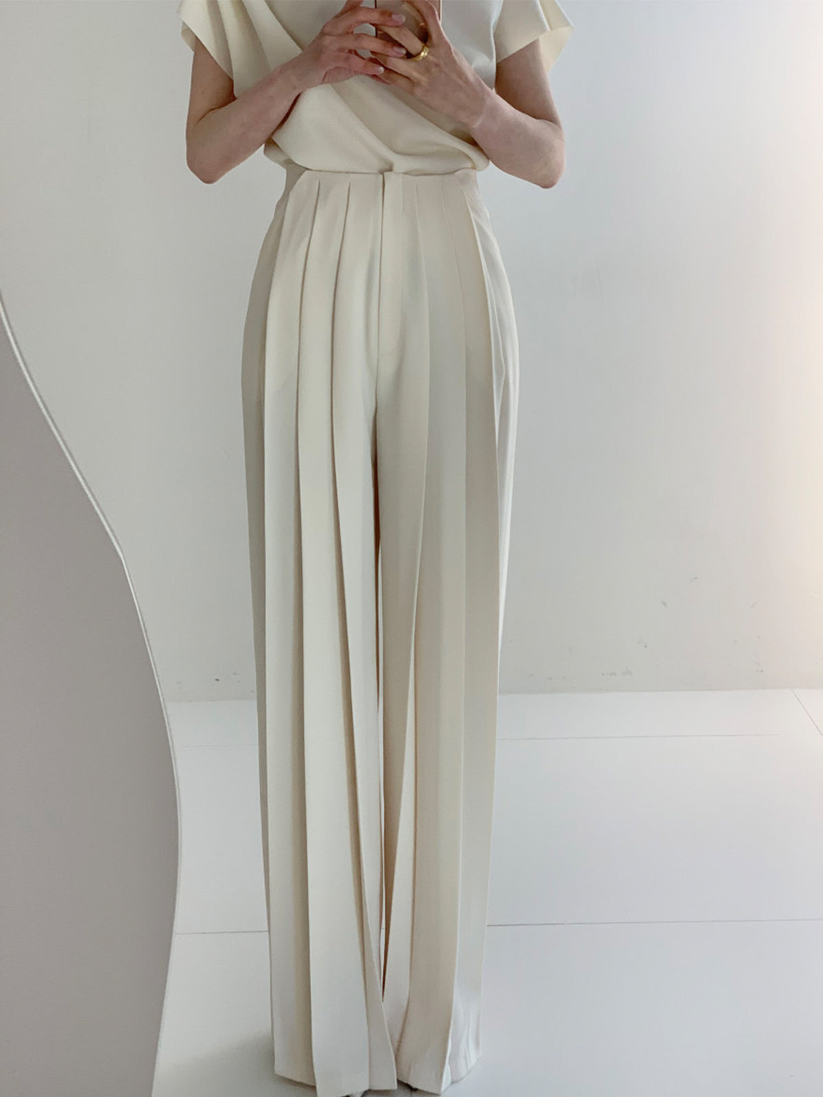 Marlene – Geplisste High-Waist Hose