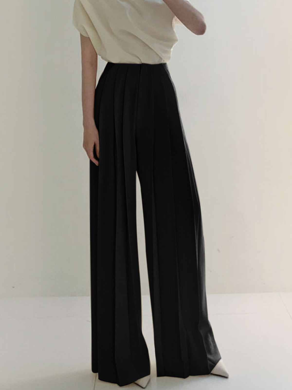 Marlene – Geplisste High-Waist Hose