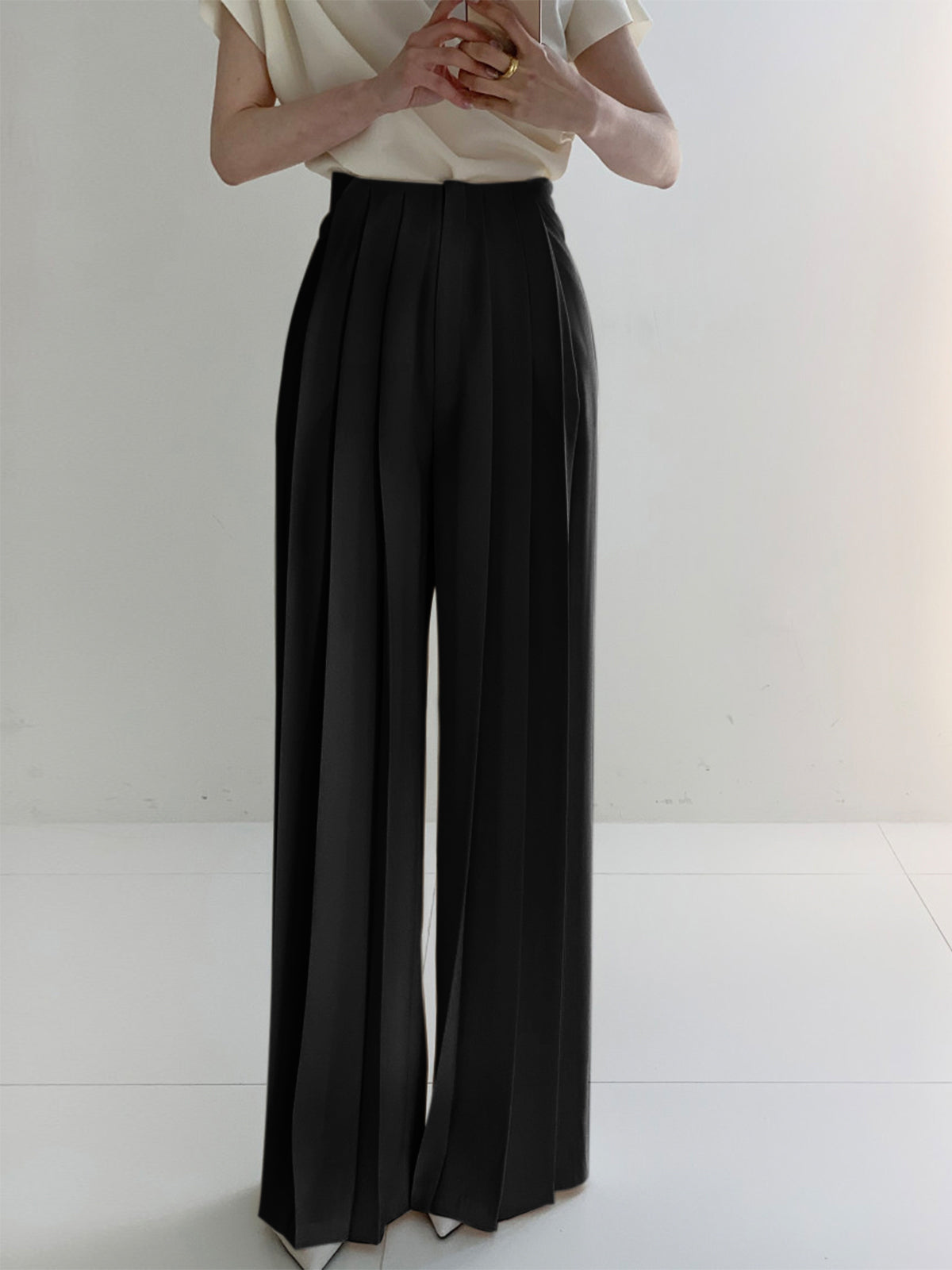 Marlene – Geplisste High-Waist Hose