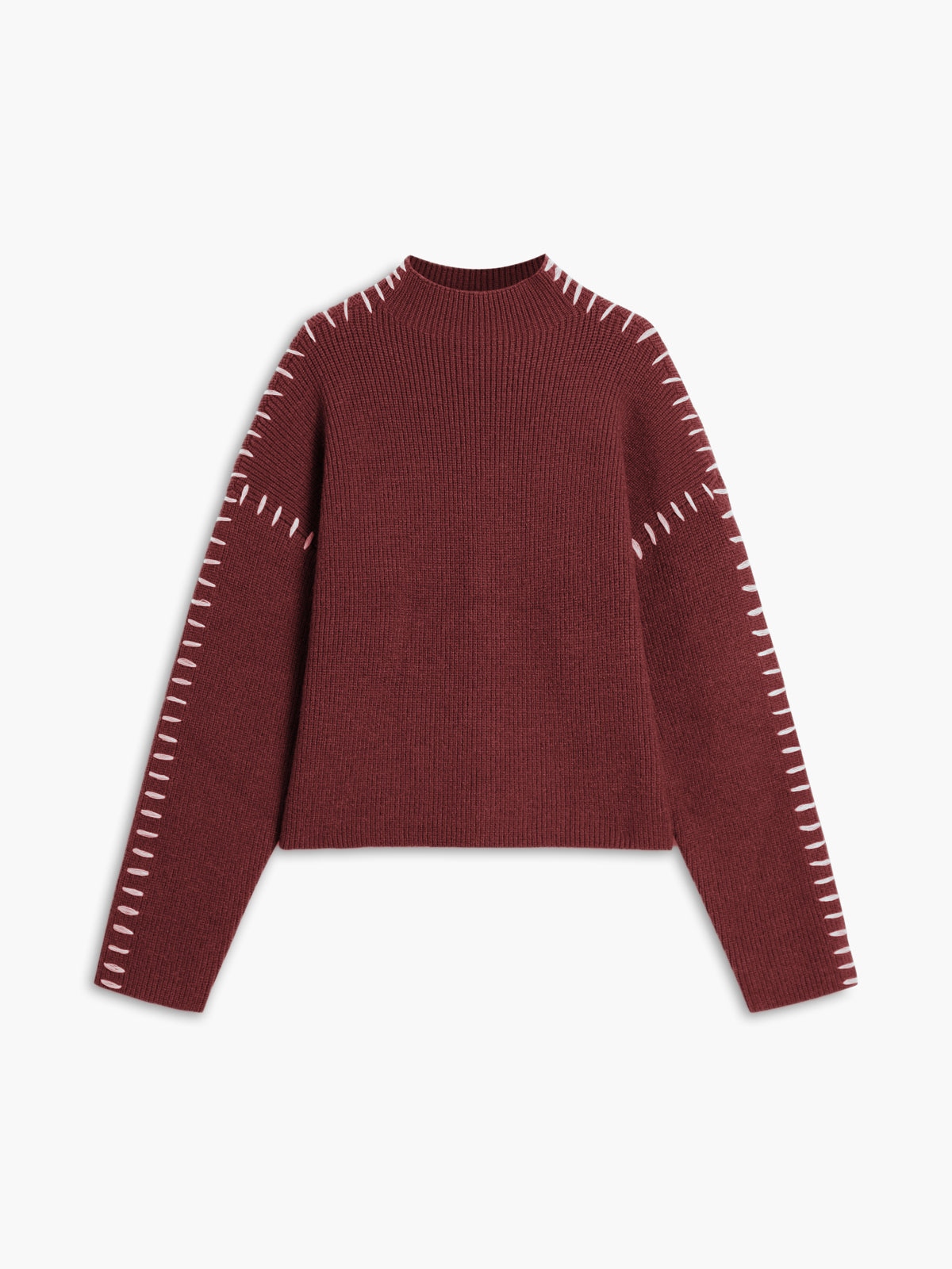 Theresa – Oversized Pullover z Wysokim Kołnierzem