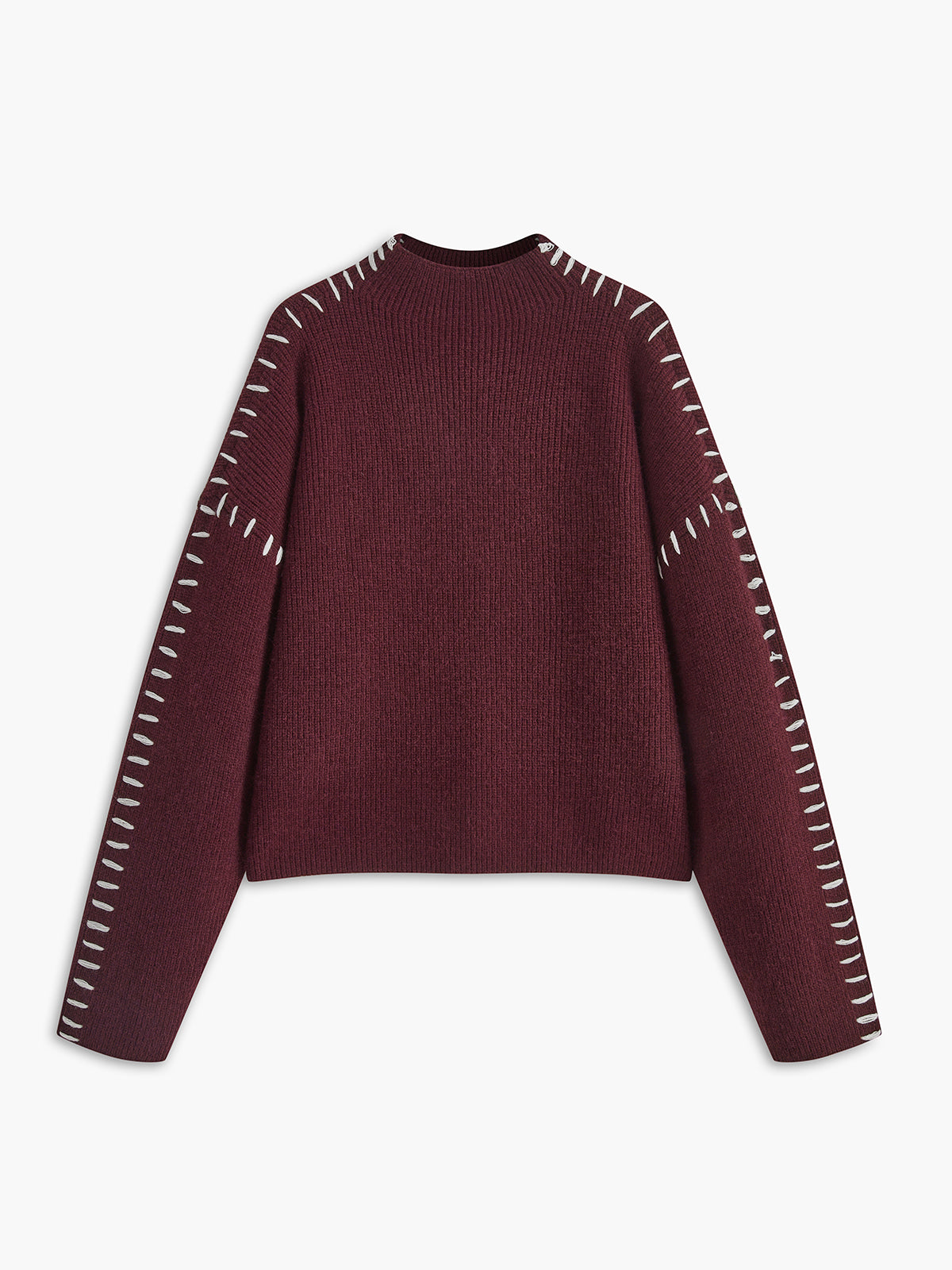 Theresa – Oversized Pullover z Wysokim Kołnierzem