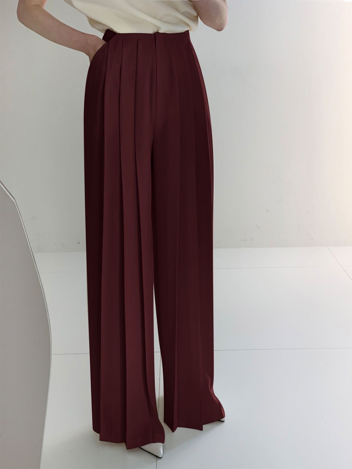 Marlene – Geplisste High-Waist Hose