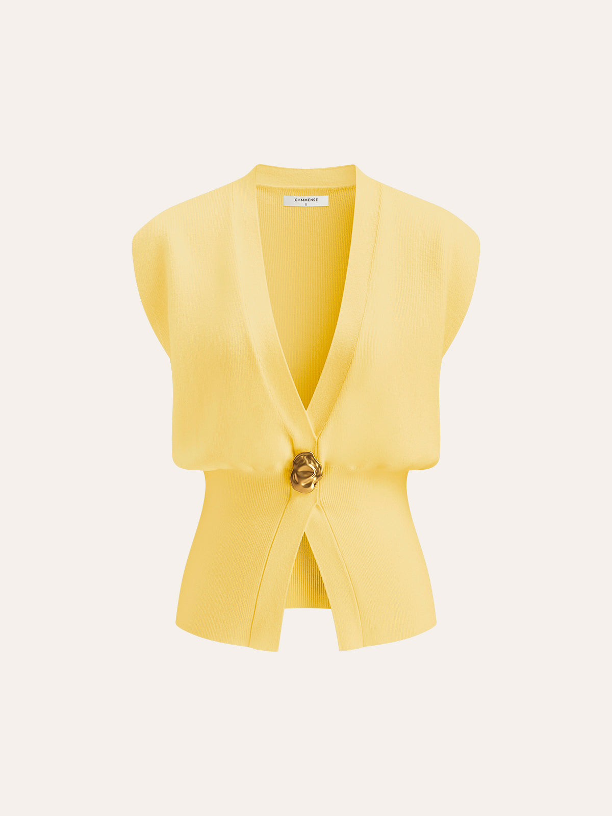 Annalena – V-Ausschnitt Knopfdetail Strickweste
