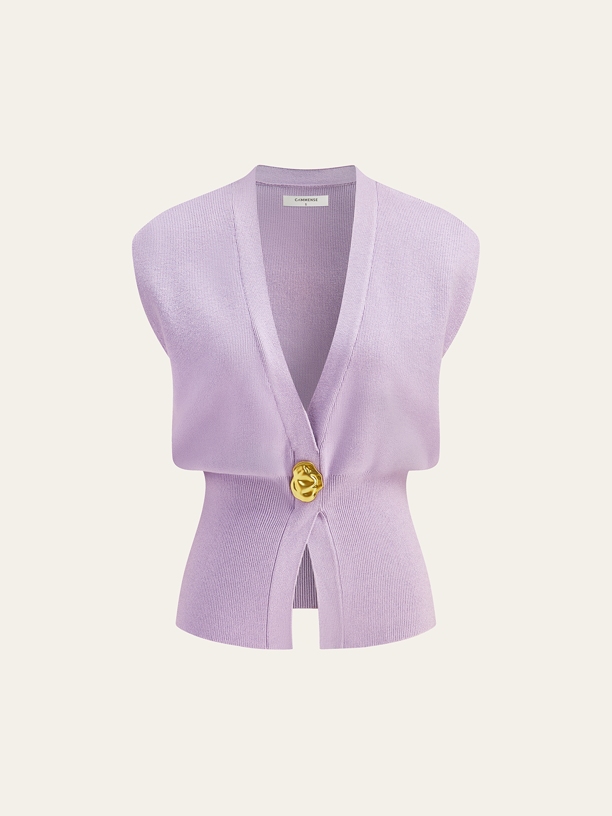 Annalena – V-Ausschnitt Knopfdetail Strickweste