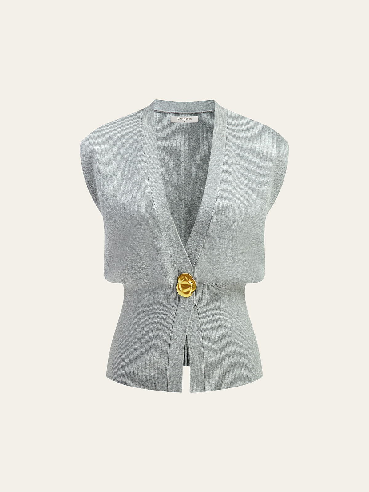 Annalena – V-Ausschnitt Knopfdetail Strickweste
