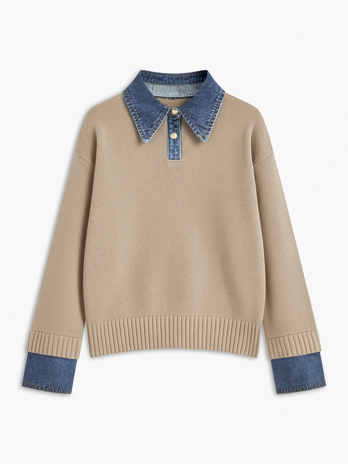 Nellie – 2-w-1 Sweter z Rewersowym Panelem