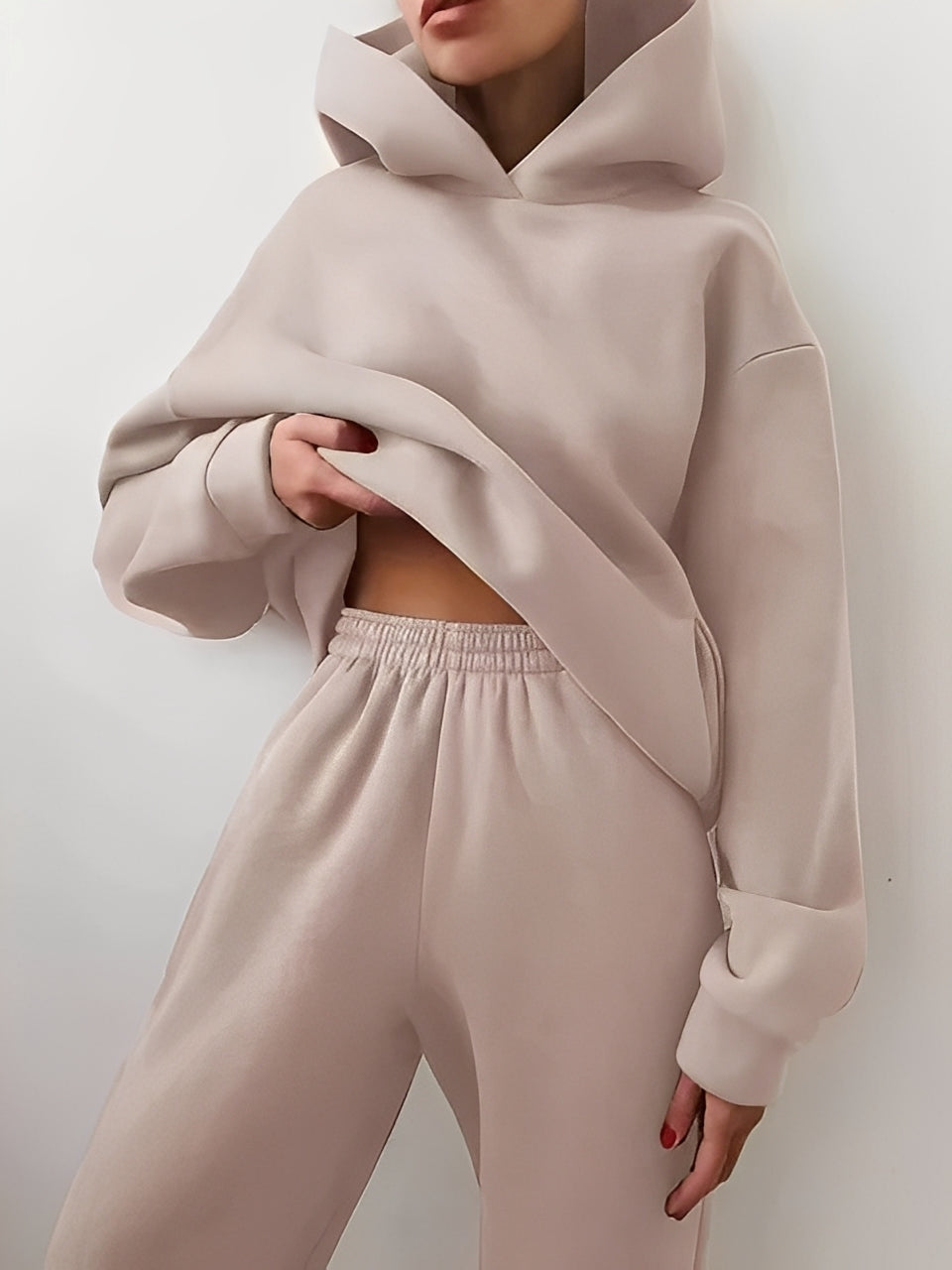 Adelia – Jednokolorowy Komplet Hoodie
