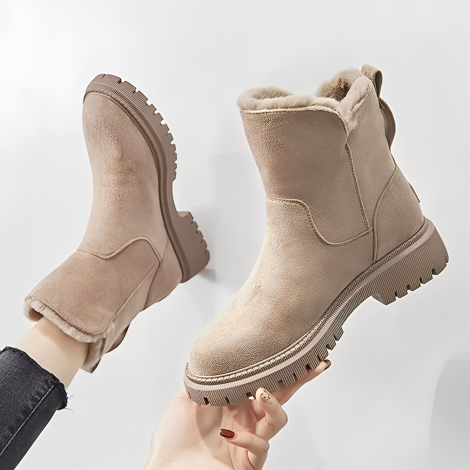Raschelle - Stylowe, lekkie kobiece buty z polarową wyściółką