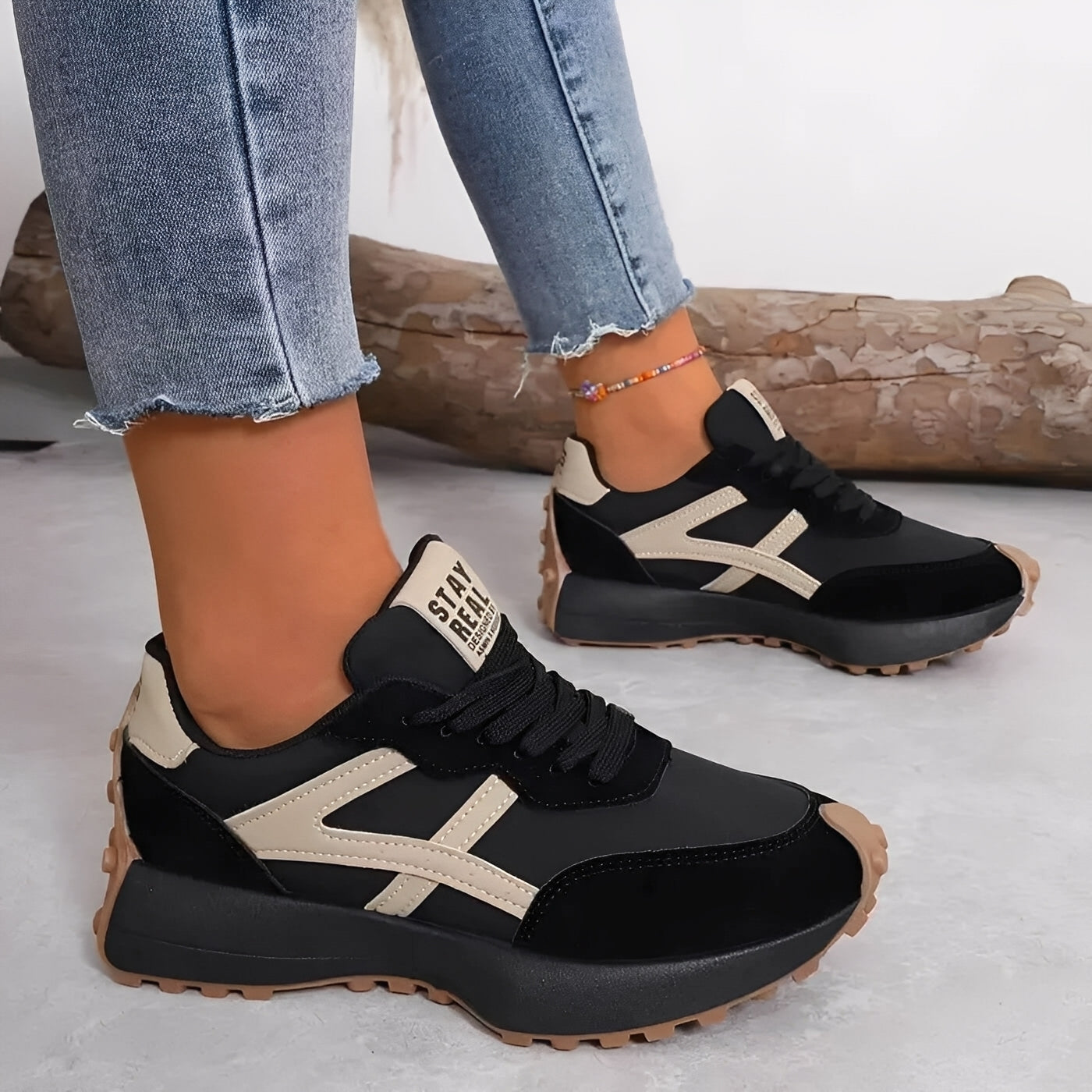 Davena - Lekkie damskie buty sportowe z antypoślizgową podeszwą