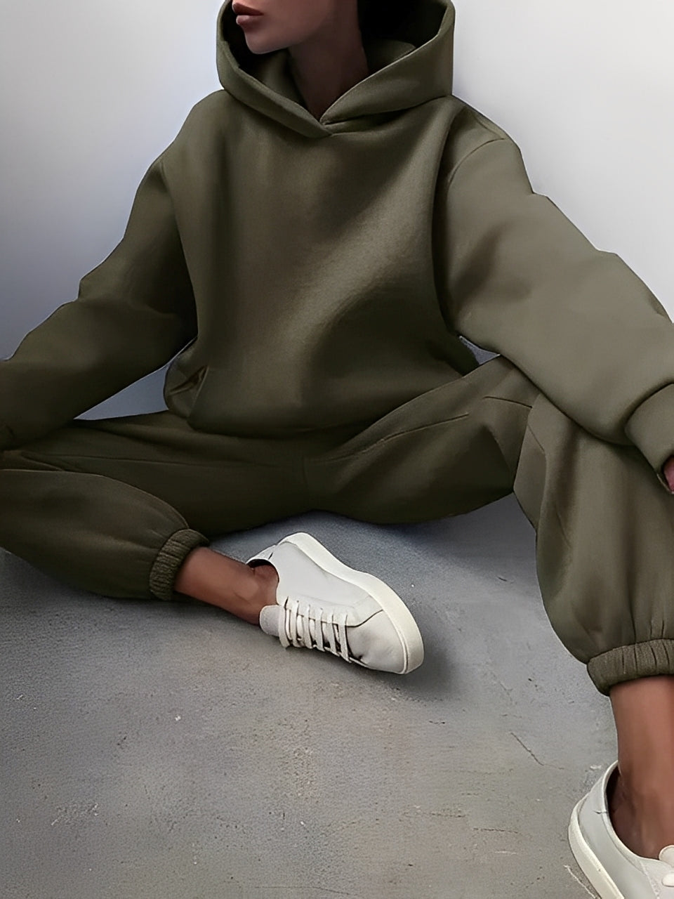 Adelia – Jednokolorowy Komplet Hoodie